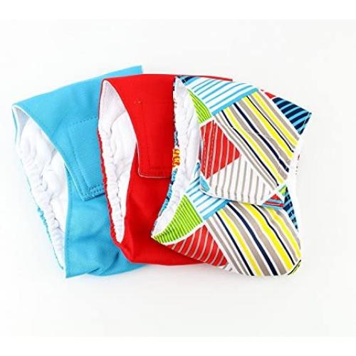 Midlee Reusable Washable Dog Belly Band 20-25'' Waist 3 Pack (Large)