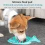 Soly Teche Cat Food Bowls, Fish-Shaped Cat Slow Feeder, Pet Lick Mat for Dog Cats, Cat Puzzle Feeder IQ Treat Mat, Anxiety Relief Pet Feeder