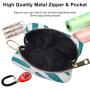 Dog Poop Bag Holder, Pet Garbage Bag Dispenser Holder Leash Attachment, 600d Oxford Cloth, Durable Metal Zipper Portable Dogs Garbage Bag, Suitable for Any Belt, WHITE BLUE