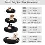 TR pet Calming Donut Dog Bed, Cozy Cat Cuddle Cave Dogs Beds with Removable Blanket, Soft Warming Fluffy Indoor Pets Bed for Small/ Medium/ Large Dogs Cats up to 150 lbs, Machine Washable