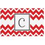 KESS InHouse Kess Original Monogram Chevron Red Letter C Feeding Mat for Pet Bowl, 24 by 15-Inch
