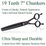 Moontay 7 Inches Dog Grooming Scissors Set, Reversible Thinning, Chunking, Curved, Straight Cat Pet Fur Trimming Blender Chunker Shears for Grooming Full Body, Professional Quality