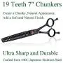 Moontay 7 Inches Dog Grooming Scissors Set, Reversible Thinning, Chunking, Curved, Straight Cat Pet Fur Trimming Blender Chunker Shears for Grooming Full Body, Professional Quality