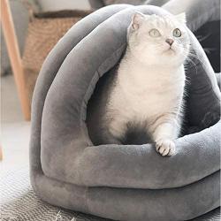 Tempcore Cat Bed for Indoor Cats, Machine Washable Cat Beds, Cat Beds for Indoor Cats or Small Dogs, Puppy, Kitty, Kitten, Rabbit, Anti-Slip & Water-Resistant Bottom