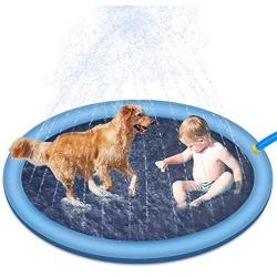 RIOGOO Splash Sprinkler Pad for Dogs, 59'' Water Play Mat Wading Pool for Dog Bath Thick Durable Bathing Tub Pet Summer Outdoor Water Toys, Outdoor Swimming Pool for Babies, Toddlers and Pets