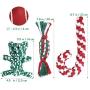 Christmas Stocking Gifts for Dog, Unique for Pets Puppy Chewing Toys Including Red Ball, Candy Cane, Bear Toy and Cotton Knotted Rope