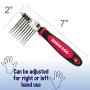 Professional Dematting Comb and Remover | Cut and Removes Knots & Tangled Mat Hair and Fur on Cats and Dogs | Pet Grooming Right & Left Handed | Rubber Grip Tool with Stainless Cutting Blades
