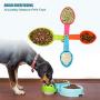 Roundler Pet Food Scoop Set, 4 Sizes Plastic Measuring Cups & 4 Sizes Collapsible Silicone Pet Measuring Scoops for Dog Cat Bird Guinea Pig Ferret and Other Small Animals Dry Food Water