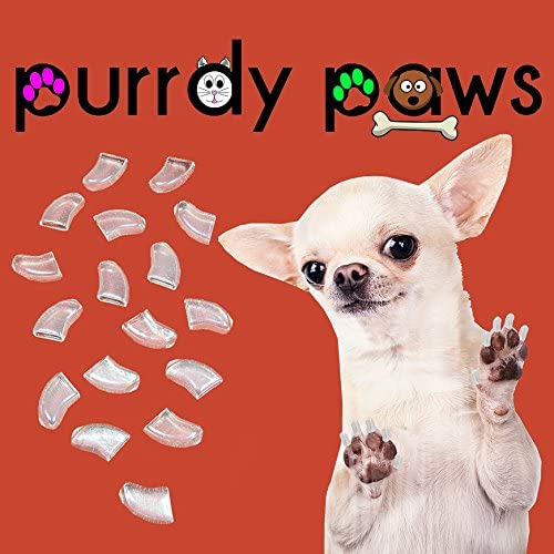 Purrdy Paws 40-Pack Soft Nail Caps for Dogs Claws Clear