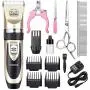 CAHTUOO Dog Grooming Clippers, Professional Pet Grooming Kit Rechargeable Pet Shaver Cordless Silent Dog Hair Trimmer with 4 Comb Attachments & Extra Tools for Dogs Cats and Pets CAHTUOO Dog Grooming Clippers, Professional Pet Grooming Kit Rechargeable Pet Shaver Cordless Silent Dog Hair Trimmer with 4 Comb Attachments & Extra Tools for Dogs Cats and Pets