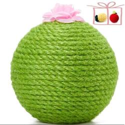 Cat Scratcher Toy Ball Set Include 1 Piece Cat Roly-Poly Scratcher Ball with Bell and 2 Pieces Cactus Sisal Ball Cat Scratching Catnip Toys Motion Kitten Toy Interactive Tilting Toys Pets Toy