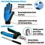Moikin 7 in 1 Professional Pet Grooming Tool Kit Box - Dog & Cat Self Cleaning Wire Slicker Brush, Nail Clippers & File Trimmer, Deshedding Tool, Dematting Comb, Grooming Comb, Undercoat Rake, Glove