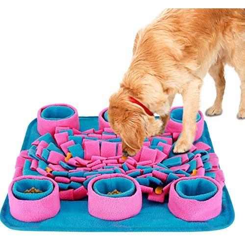 LC-dolida Snuffle Mat for Dogs, Dogs Slow Feeding Training, Encourages Natural Foraging Skills, Pet Play Puppy Interactive Puzzle Toys, Durable and Machine Washable, Perfect for Any Breed