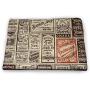 Nomorer Pet Food Mat Antique Waterproof and Urine-Proof Collection of Different Wooden Architecture Elements Timber Door Key Print Chocolate Brown