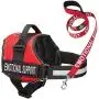 Industrial Puppy Emotional Support Dog Vest Harness with Reflective Straps, Interchangeable Patches, and Matching ESA Leash Set - ESA Dog Vest in 7 Adjustable Sizes Industrial Puppy Emotional Support Dog Vest Harness with Reflective Straps, Interchangeable Patches, and Matching ESA Leash Set - ESA Dog Vest in 7 Adjustable Sizes