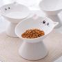 Lollimeow Ceramic Raised Cat Bowls, Elevated Food or Water Bowls, Stress Free, Backflow Prevention, Dishwasher and Microwave Safe, Lead & Cadmium Free