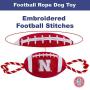 Pets First NCAA Nebraska Cornhuskers Football Dog Toy, Tough Quality Nylon Materials, Strong Pull Ropes, Inner Squeaker, Collegiate Team Color