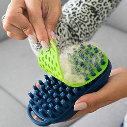 Bonza Cat and Dog Massage Brush, Easy to Clean Dog Bath Brush with Removable Screen, Soft Silicone Bristles are Gentle on Your Pet. Brushing for Medium to Long Haired Dogs and Cats