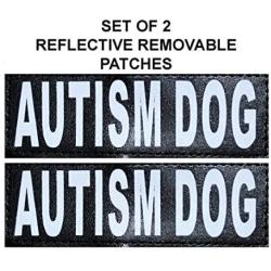 Doggie Stylz Set of 2 Autism Dog Patches Interchangeable Reflective Removable Patches with Hook Backing for Working Dog Harnesses & Vests. Comes in 3 Sizes