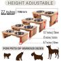 Prosumers Choice Bamboo Adjustable Height Dog Bowls and Stand - 4.7 to 7.7 Inches Tall