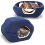 Bow Meow PREMIUM Pet Bed/Cave, Cat Bed and Cave, Small Dog Bed, 2-in-1 foldable, soft, warm, washable pet bed with a pillow.