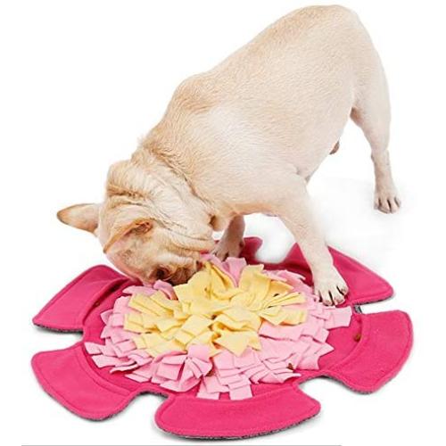 B-1 Pet Training Mat Dog Feeding Mat, Pet Mat Dog Feeding Mat Flower Shape Sniffing Training Pad Fleece Blanket Dog Puzzle Toys 4848Cm Pet Supplies