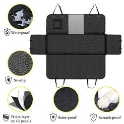 Anti Slip Dog Car Seat Cover with Mesh Window Back Seat Cover for Dog, Waterproof Dog Car Hammock 600D Oxford Fabric Back Seat Cover Pet Car Blanket for Different Cars