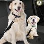 2 Adjustable Car Seat Belts for Dogs & Cats --- Triple the survival rate in accidents - Prevent stress from travel in kennel - Allow breathing fresh air without pets jumping out - Support all cars