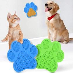 ZUDZUW 2PCS Pet Lick Mat, Peanut Butter Lick Pad, Dogs Cats Slow Feeder Distraction Device Makes Shower Easy and Funny & Anxiety Relief IQ Treat Mat Silicone Dog Cat Lick Mat