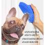 Kwispel 2 Pcs Dog Grooming Brush, Pet Shampoo Brush Dog Bath Grooming Shedding Brush Soothing Massage Rubber Comb with Adjustable Strap for Short Long Haired Dogs and Cats