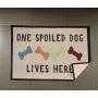 PetRageous 10215 One Spoiled Dog Tapestry Dog Non-Skid Machine Washable Placemat for Pet Feeding Stations with Rubber Backing 13-Inch by 19-Inch for Dogs, Off-White