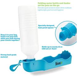 BOSHEL Dog Travel Water Bottle – Large Dog Water Bottle And Foldable Feeder - Approved Compact Dog Water Dispenser With Spill Proof Lid - Portable Pet Water Bottle And Cat Water Bottle + Belt Hook