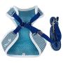 Pet Life Luxe Spawling 2-in-1 Mesh Reversed Adjustable Dog Harness-Leash W/Fashion Bowtie, Large, Blue