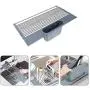 Sindax Over The Sink Roll-Up Dish Drying Rack, 20.5 ''x 10.8 with Utensil Holder Foldable Stainless Steel Dish Drainer Sindax Over The Sink Roll-Up Dish Drying Rack, 20.5 ''x 10.8 with Utensil Holder Foldable Stainless Steel Dish Drainer