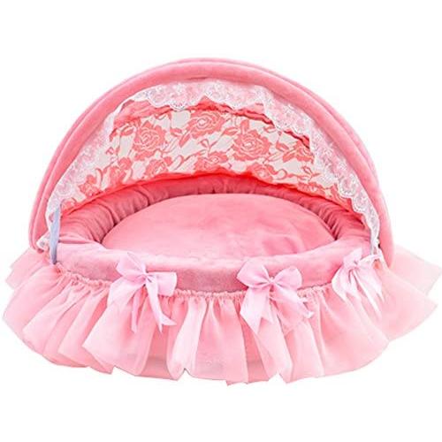 Creation Core Luxury Washable Pet Puppy Cat Princess Lace Bed with Canopy