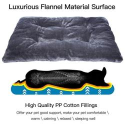 SHU UFANRO Dog Bed Crate Bed Washable Anti-Slip Dog Crate Pad Luxurious Self Warming Flannel Pet Bed for Large Medium Small Dogs and Cats 24''/30''/36''/42''