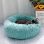 otoez Round Plush Donut Pet Bed Fur Donut Cuddler Warm Soft Dog Cat Cushion Bed Calming Bed Non-Slip Bottom (15''/19''/23/27''/31/39)