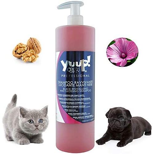 YUUP! Italy Home & Professional Cat and Dog Shampoo for Dark Black Coats - Antioxidating & Glossing & Detangling & Reviving Hairs Color(17 oz/ 33.8 oz)
