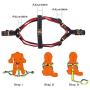 iCAGY Dog Harness and Leash Set with Collar for X-Large Pets, Easy Walk Adjustable No Pull Dog Harness Leash Collar, Soft Nylon H-Shape Full Dog Body Harness, Red XL