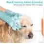 YouJia Pet Grooming Gloves, Silicone Hair Remover Brush Glove with High Density Teeth Brush, Gentle Bathing Shampoo Massage Gloves for Dogs Cats