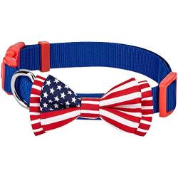 Blueberry Pet 6 Patterns Patriotic Spirits Flags Collection - American Flag, UK, France Bowtie Collars