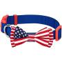 Blueberry Pet 6 Patterns Patriotic Spirits Flags Collection - American Flag, UK, France Bowtie Collars