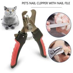 Small Pet Nail Clippers Trimmer Set - Safety Guard To Avoid Over-Cutting Nails Professional Round Tip Dog and Cat Grooming Scissors