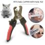 Small Pet Nail Clippers Trimmer Set - Safety Guard To Avoid Over-Cutting Nails Professional Round Tip Dog and Cat Grooming Scissors