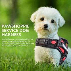 Pawshoppie Real Reflective Service Dog Vest Harness with 2 Free Removable Service Dog and 2 “Emotional Support’’ Patches, Woven Polyester & Nylon, Comfy Soft Padding (S(Girth:20-25), Red)