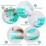 SyoLin 2 in 1 Pet Brush Bath Massage Brush,Shampoo Dispenser for Pet Grooming,Deshedding Soft Silicone Bristles Perfect for Washing,Massaging Hair,Remove Loose Fur (white)