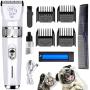 FUNFLOWERS Dog Hair Clippers Rechargeable Quiet Design, 5 Adjustable Blade + 4 Guide Combs, High Power Cordless Pet Hair Grooming Kit, for Dogs Cats with Thick & Heavy Coats
