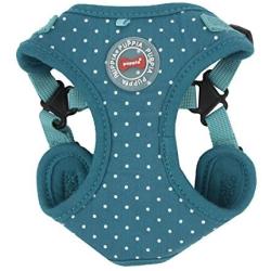 Puppia PARA-HC1529-NY-L Navy Dotty Harness II C Pet-Vest-Harnesses