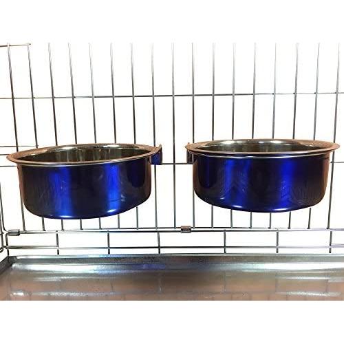 Ellie-Bo Pair of Dog Bowls for Crates/Cages or Pens,