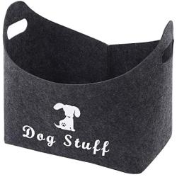 Geyecete Soft Felt Pet Toy Bin Dog Toys Storage Bins - with Handles, Pet Supplies Storage Basket/Bin Kids Toy Chest Storage Trunk